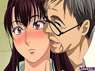 بگ titted ہے Hentai Brunette سواری