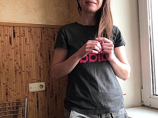 Brother Helped Step Sister Relax Before First Date. Russian Amateur with Dialogue