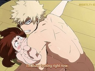 Bakugo baisée Uraraka d'universitaire