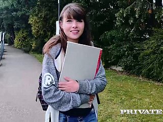 Lubricious brunette babe Luna Rival is making love with her tutor