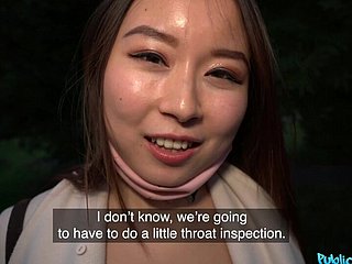 이미 밍 호기심과 저녁 야외 씨발