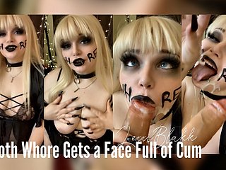 يحصل القوطي على وجه ممتلئ بـ CUM (معاينة)