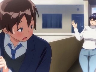 Hentai milf ha sedotto un adolescente e ha preso un crema dal suo cazzo