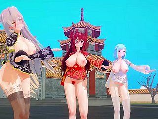 MMD virtuele youtubers Chinees nieuwjaar KKVMD (door 熊野ひろ)