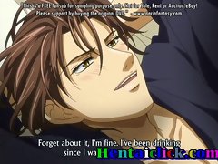 Morose husky Hentai Homosexuell Mann hardcore im Bett