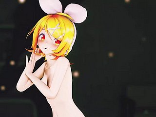 Rin Menari + Melepaskan Pakaian Secara Bertahap (HENTAI 3D)