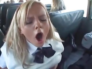 pajas rubias asiáticos en autobús escolar 2