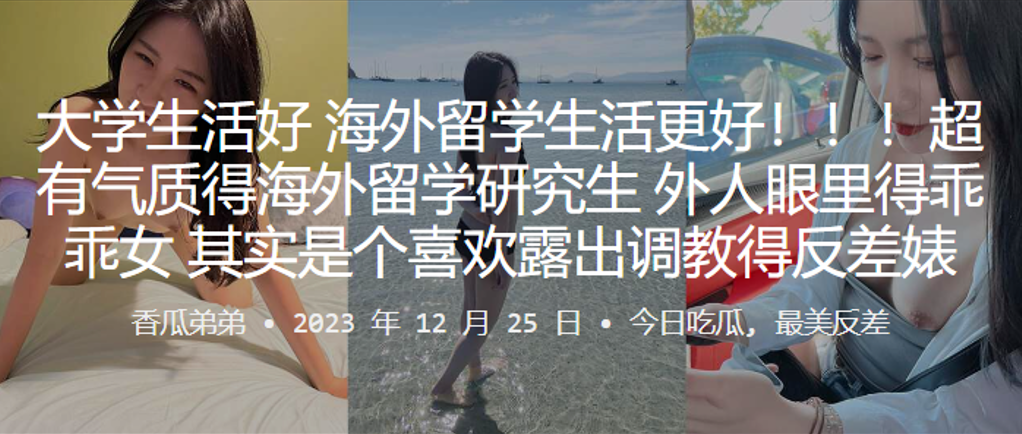 大学生活好海外留学生活更好超有气质得海外留学研究生.外人眼里得乖乖女其实是个喜欢露出调教得反差婊
